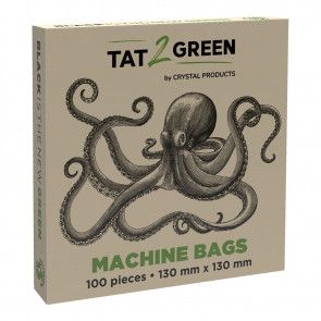Tat2Green - Machine Bags - Black - 130 mm x 130 mm - Box of 100