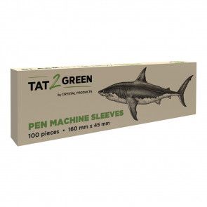 Tat2Green - Pen Machine Sleeves - Black - 160 mm x 45 mm - Box of 100